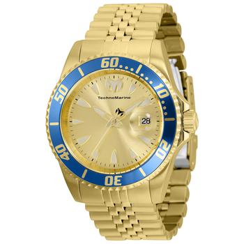 推荐TechnoMarine Men's TM-220085 Sea 42mm Gold Dial Stainless Steel Watch商品