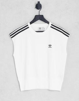 推荐adidas Originals deep waistband t-shirt in white商品