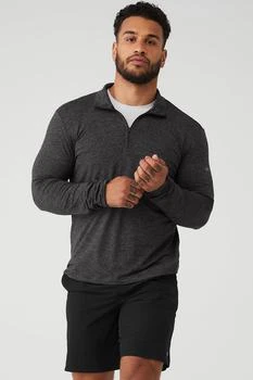 Alo | Conquer 1/4 Zip Reform Long Sleeve - Dark Heather Grey 