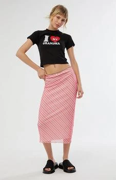 Daisy Street | Stripe Mesh Midi Skirt 6.9折
