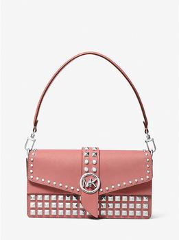 推荐Greenwich Medium Studded Saffiano Leather Shoulder Bag商品
