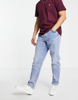 推荐Carhartt WIP newel relaxed tapered jeans in blue wash商品
