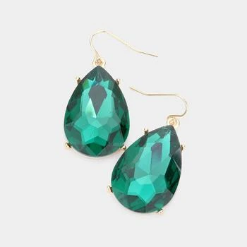 FASHNZFAB | Teardrop Stone Dangle Evening Earrings - Emerald,商家Premium Outlets,价格¥149