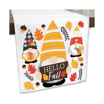 商品Fall Gnomes - Autumn Harvest Party Dining Tabletop Decor - Cloth Table Runner - 13 x 70 inches图片