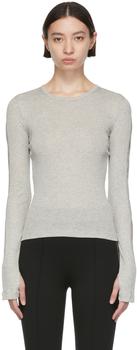 Helmut Lang | Gray Cotton Long Sleeve T-Shirt商品图片,6.5折