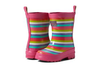 商品Rainbow Stripes Shiny Rain Boots (Toddler/Little Kid)图片