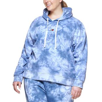 商品Tommy Hilfiger | Tommy Hilfiger Sport Womens Plus Tie-Dye Fleece Hoodie,商家BHFO,价格¥105图片
