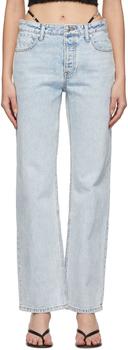 Alexander Wang | Blue Diamante Logo Strap Layer Jeans商品图片,独家减免邮费