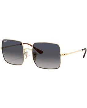 Ray-Ban | Ray-Ban Gold Metal Square Blue Grey Unisex Sunglasses RB1971 914778 54 4.4折