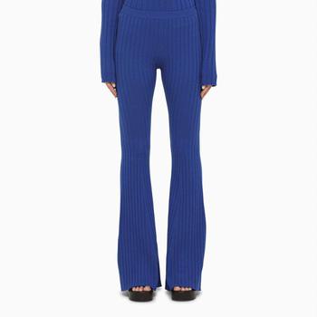 Versace | Blue bell-bottom trousers商品图片,