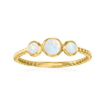 Ross-Simons | Ross-Simons Opal 3-Stone Ring in 14kt Yellow Gold,商家Premium Outlets,价格¥2663