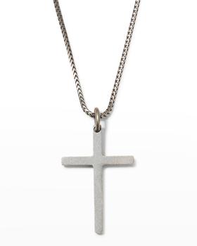 推荐Men's The Cross Oxidized Silver Pendant Necklace商品