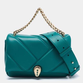 BVLGARI, [二手商品] BVLGARI | Bvlgari Green Quilted Leather Small Serpenti Cabochon Crossbody Bag商品图片 8.9折
