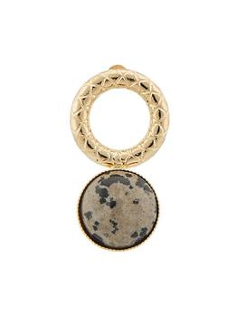 商品Mini Sonia Ovale Goldplated & Dalmatian Jasper Single Drop Earring图片