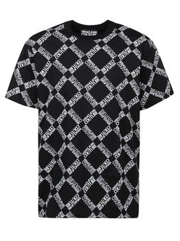 男士休闲范思哲t恤, Versace | Versace Jeans Men's Black Other Materials T-Shirt商品图片 