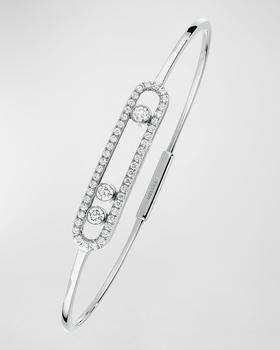 商品Messika | Move Pave 18K White Gold Thin Bangle, Size M,商家Neiman Marcus,价格¥47008图片
