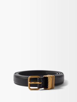 Yves Saint Laurent | Engraved-loop leather belt商品图片,