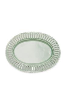 商品Moda Domus - Balconata Creamware Serving Tray - Color: Green - Material: Ceramic - Moda Operandi图片