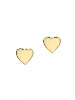 Anzie | Love Letter 14K Yellow Gold Heart Stud Earrings,商家Saks Fifth Avenue,价格¥2626