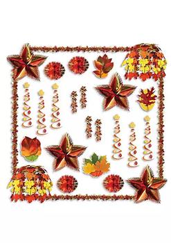 Beistle | 28 Piece Colorful Fall Thanksgiving Reflections Decorating Kit商品图片,