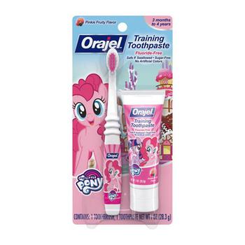 商品Orajel My Little Pony Pinkie Training Toothpaste and Toothbrush for Toddler, 1 Oz图片