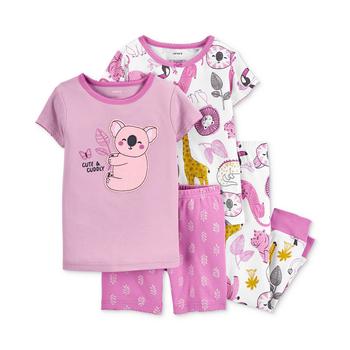 Carter's | Toddler Girls 4-Piece Snug Fit T-shirt and Pajama Set商品图片,3.7折