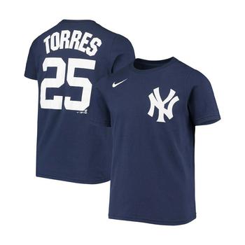 推荐Youth Boys Gleyber Torres Navy New York Yankees Player Name Number T-shirt商品