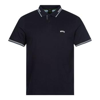 推荐BOSS Paul Curved Polo Shirt - Dark Blue商品