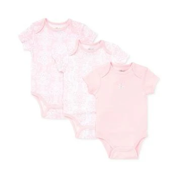 Little Me | Baby Girls Damask Short Sleeved Bodysuits, Pack of 3 独家减免邮费