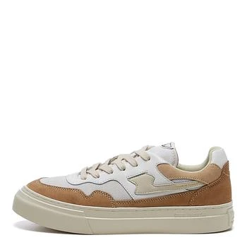 推荐Stepney Workers Club Pearl S Strike Suede Mix Trainers - White / Earth商品