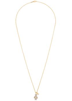 西太后项链, Vivienne Westwood | Little Pave Teddy crystal-embellished gold-tone long necklace商品图片 