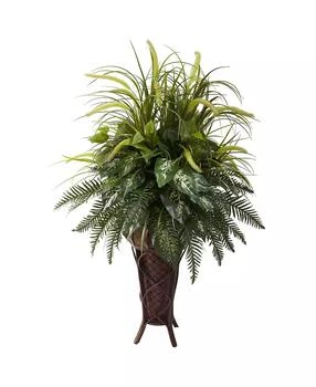 NEARLY NATURAL | Mixed Greens and Cattails w/ Stand Planter,商家Macy's,价格¥1885