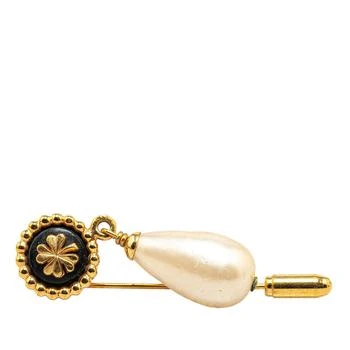 [二手商品] Chanel | Clover Motif Faux Pearl Brooch Gold Plated,商家Premium Outlets,价格¥5470