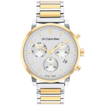 ck手表男是什么牌子, Calvin Klein | Men's Swiss Chronograph Gauge Two-Tone Stainless Steel Bracelet Watch 42mm商品图片 