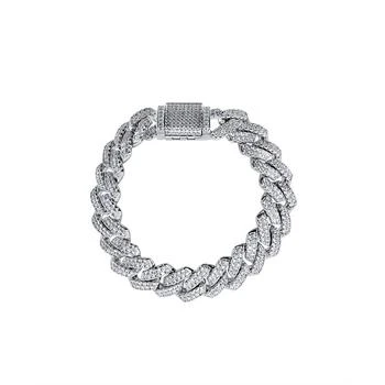 OMA THE LABEL | Frosty Link Collection 14mm Bracelet in White Gold- Plated Brass, 7",商家Macy's,价格¥1198