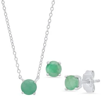 MAX + STONE | Sterling Silver Round Gemstone 4mm Earrings and 6mm Pendant set,商家Premium Outlets,价格¥420