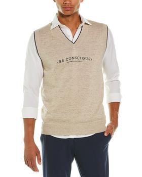 推荐Brunello Cucinelli Linen-Blend V-Neck Sweater Vest商品