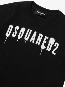 商品DSQUARED2 | Dsquared2 Black Kids Slouch Fit Drip Logo T-Shirt,商家Childsplay Clothing,价格¥742图片