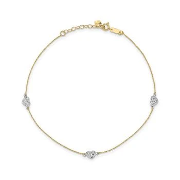 Macy's | Puff Heart Anklet with 1" Anklet in 14k Yellow and White Gold,商家Macy's,价格¥2603