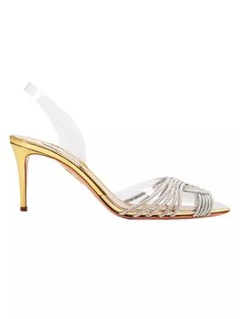 Aquazzura | Gatsby Crystal-Embellished PVC Slingback Sandals 