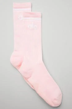 Alo | Women's Throwback Barre Sock - Powder Pink/White 