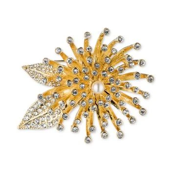 Anne Klein | Gold-Tone Crystal Flower Burst Pin, Created for Macy's,商家Macy's,价格¥162