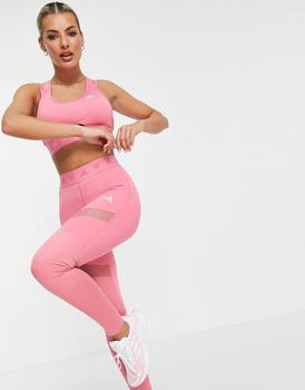 adidas裤子好不好, Adidas | adidas Training leggings with branded waistband in rose pink商品图片 5.4折