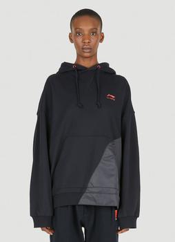 Li-Ning | Contrast Panel Hooded Sweatshirt in Black商品图片,3.1折