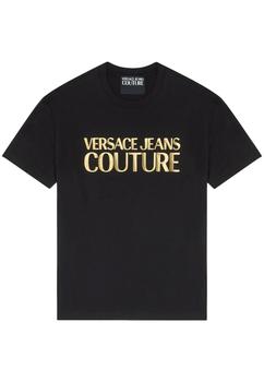 男士休闲范思哲t恤, Versace | Versace Jeans Couture Logo T-Shirt Zwart 73GAHT01 CJ00T G89商品图片 
