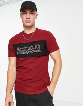 Barbour International, Barbour International | Barbour International Panel logo t-shirt in red商品图片 