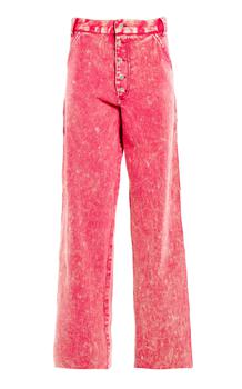 推荐DES_PHEMMES - Women's Stonewashed Cargo Jeans - Pink - IT 38 - Moda Operandi商品