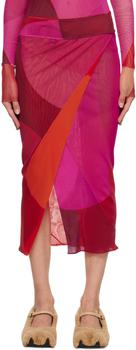 推荐Pink & Red Reversible Midi Skirt商品