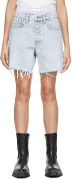 alexander wang短裤, Alexander Wang | Blue Boxer Layer Denim Shorts商品图片 7.1折