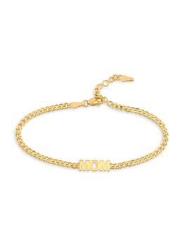商品14K Yellow Gold Mom Plate Bracelet图片